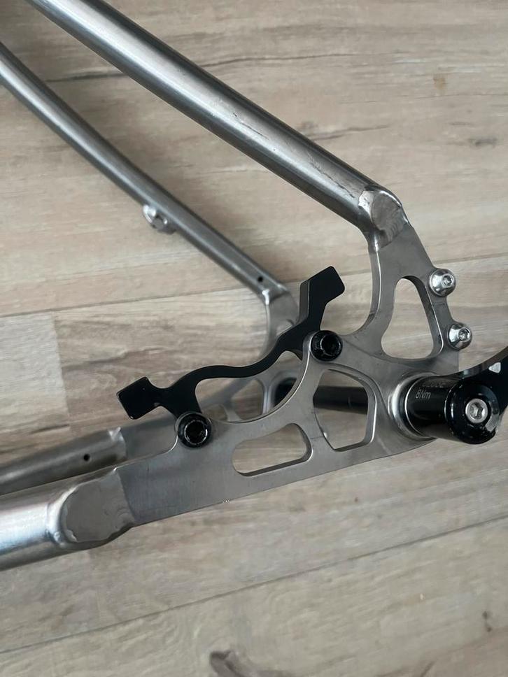 Titanium Pilot Racefiets Frame + Pilot Carbon Voorvork, Fietsen en Brommers, Fietsonderdelen, Gebruikt, Racefiets, Frame, Ophalen