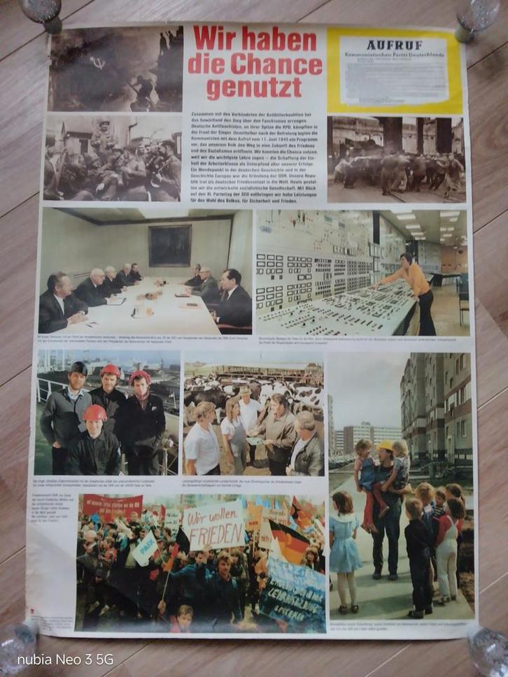 Politieke Poster - DDR Propaganda, Verzamelen, Posters, Gebruikt, Overige onderwerpen, A1 t/m A3, Rechthoekig Staand, Ophalen of Verzenden