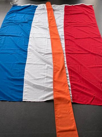Katoenen Nederlandse Vlag “de driekleur met Wimpel. beschikbaar voor biedingen