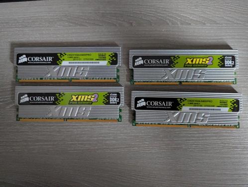 Corsair CM2X1024-6400PRO DDR2 Geheugen – 4GB (4x 1GB), Computers en Software, RAM geheugen, Zo goed als nieuw, Desktop, DDR2, Ophalen of Verzenden