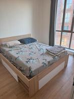 Tweepersoonsbed 160x200, Ophalen, Gebruikt, Beige, Tweepersoons