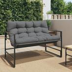 Tuinbank met kussen 113 cm staal antracietkleurig, Ophalen of Verzenden, Nieuw