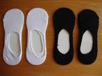 Nieuw! Vier paar witte en zwarte footies/sokken.(37/38), Nieuw, Sokken en Kniesokken, Maat 35 t/m 38, Zwart
