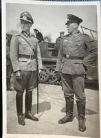 Grote foto met 2 Duitse officieren afm. 18x13 cm, Verzamelen, Ophalen of Verzenden, Landmacht, Duitsland, Foto of Poster