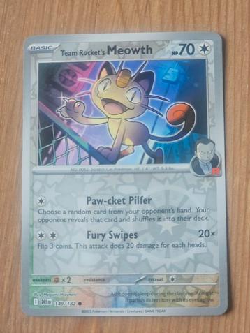 Pokémon kaart - Destined Rivals - Team Rocket's Meowth 149 beschikbaar voor biedingen