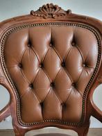 lederen barok, brocante, Louis xv stoel, Antiek en Kunst, Antiek | Meubels | Stoelen en Banken, Ophalen