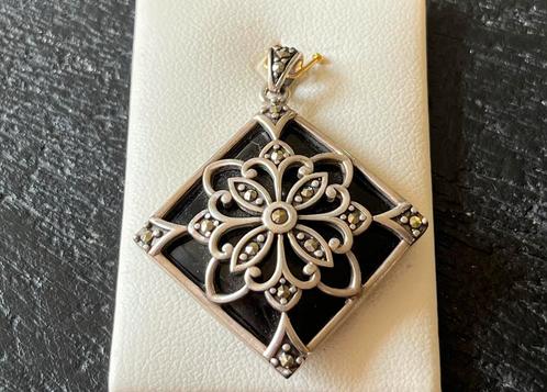 Zilveren MARKASIET /ONYX hanger, Sieraden, Tassen en Uiterlijk, Kettinghangers, Nieuw, Zilver, Overige voorstellingen, Verzenden