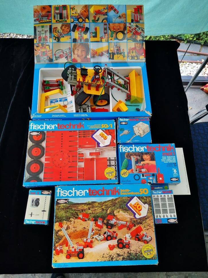vintage Klassieke Fischertechnik hydraulische bouw MOT 1 8 9, Antiek en Kunst, Antiek | Speelgoed, Ophalen of Verzenden