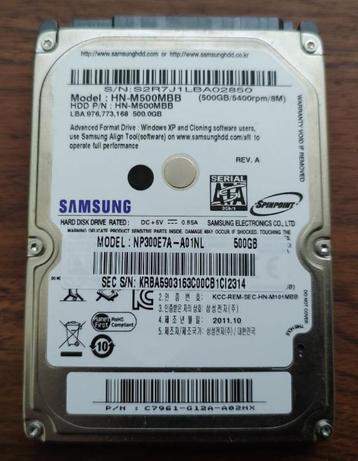 Hardeschijf 500GB 2,5 inch Samsung Laptop SATA beschikbaar voor biedingen