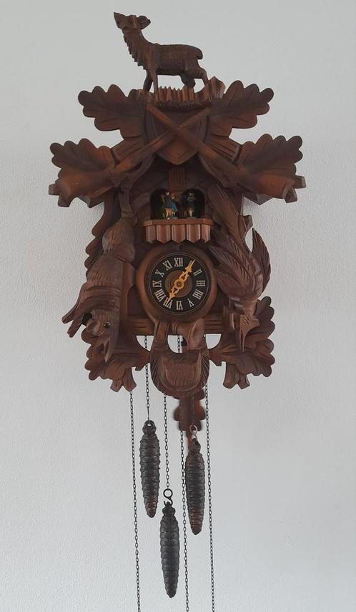 Grote Schwarzwalder Koekoeksklok Dansparen Speeldoos Melodie, Antiek en Kunst, Antiek | Klokken, Ophalen of Verzenden
