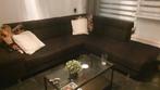 Hoekbank zwart, Huis en Inrichting, Banken | Bankstellen, Ophalen, Gebruikt, Hoekbank, Stof