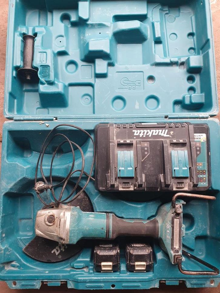 Makita DGA900 Haakse Slijper Set - BL Motor & 2x 5Ah Accu, Doe-het-zelf en Verbouw, Gereedschap | Schuurmachines, Ophalen of Verzenden