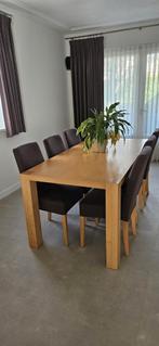 Eiken Eethoek met 6 Stoelen, Ophalen, Gebruikt, Modern, 6 tot 8 stoelen