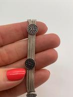 T839 Prachtige zilveren schildjes armband, Ophalen of Verzenden, X, Zilver, Zilver