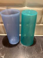 Z.g.a.n/Tupperware 2x beker groen & blauw/plastic beker, Huis en Inrichting, Keuken | Tupperware, Ophalen of Verzenden, Zo goed als nieuw