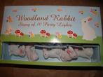 woodlands rabbit lichtsnoer 10 konijntjes wit met roze, Ophalen of Verzenden, Zo goed als nieuw, Lamp