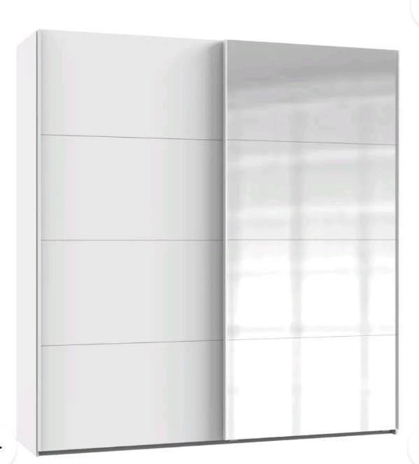 Kledingkast met spiegel schuifdeur, hang & plank - 220×225, Huis en Inrichting, Kasten | Kledingkasten, Zo goed als nieuw, 200 cm of meer