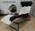 Relaxfauteuil/Ligfauteuil refurbished nieuw leer en koehuid, Nieuw, Relax lig fauteuil, 50 tot 75 cm, Leer