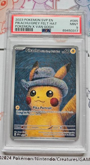 Pikachu Grey felt hat PSA 9  beschikbaar voor biedingen