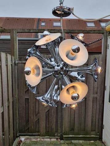 Hanglamp space age retro chroom trompet spoetnik Dandelion beschikbaar voor biedingen