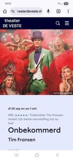 Voorstelling Onbekommerd van Tim Fransen, Twee personen, Oktober