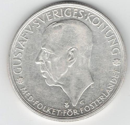 25-669 Zweden 5 kronen 1935, Postzegels en Munten, Munten | Europa | Niet-Euromunten, Losse munt, Overige landen, Zilver, Verzenden