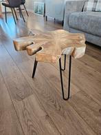 Boomstam tafeltje ., Huis en Inrichting, Minder dan 55 cm, Gebruikt, Rond, Hout