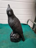 beeld parrot zwart kunststof, Ophalen of Verzenden
