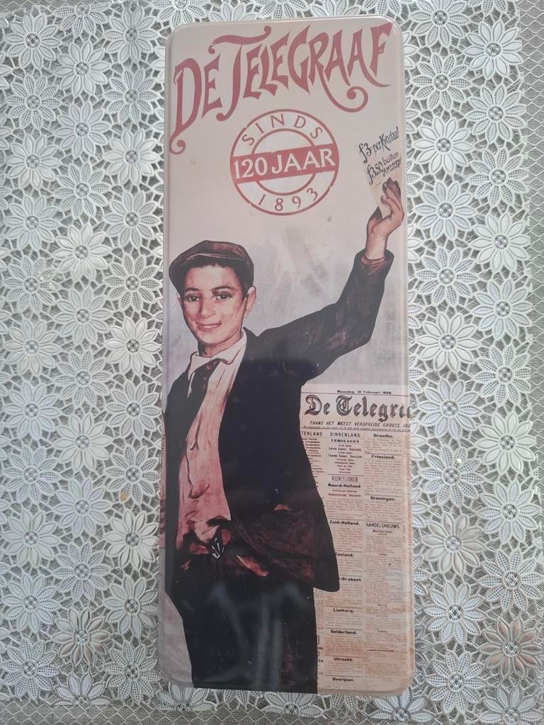 Blik De Telegraaf 120 jaar sinds 1893 met krant, Verzamelen, Ophalen of Verzenden, Zo goed als nieuw, Overige, Overige merken