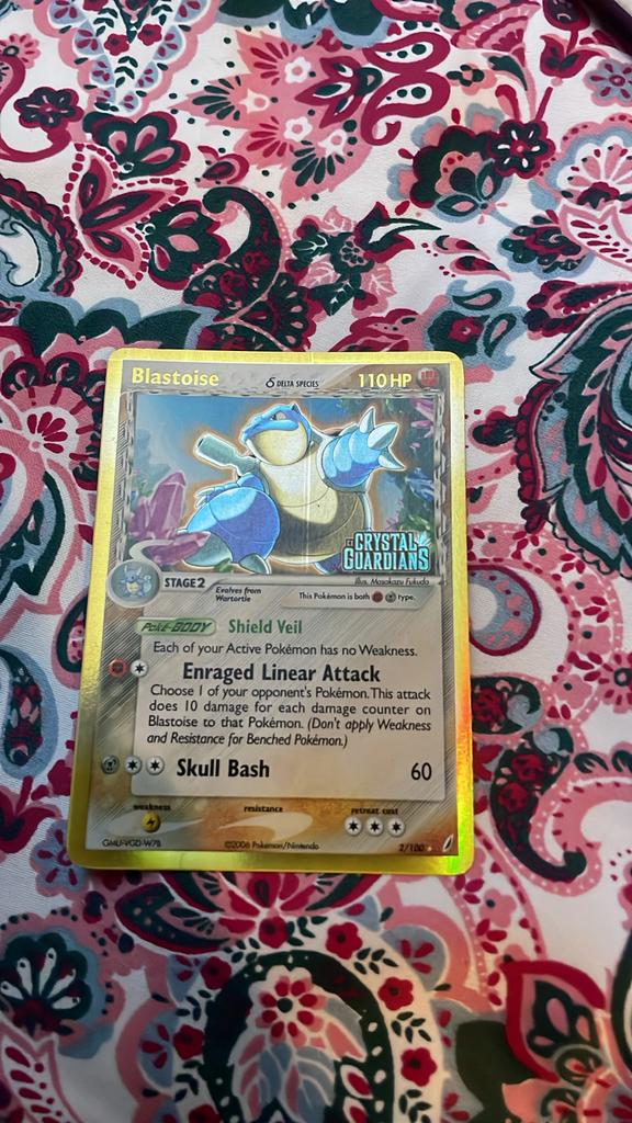 Pokemon Blastoise Delta Species Crystal Guardians, Ophalen of Verzenden, Gebruikt, Losse kaart, Foil