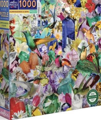 eeBoo - Hummingbirds & Gems - 1000 stukjes, Hobby en Vrije tijd, Denksport en Puzzels, Ophalen of Verzenden, 500 t/m 1500 stukjes