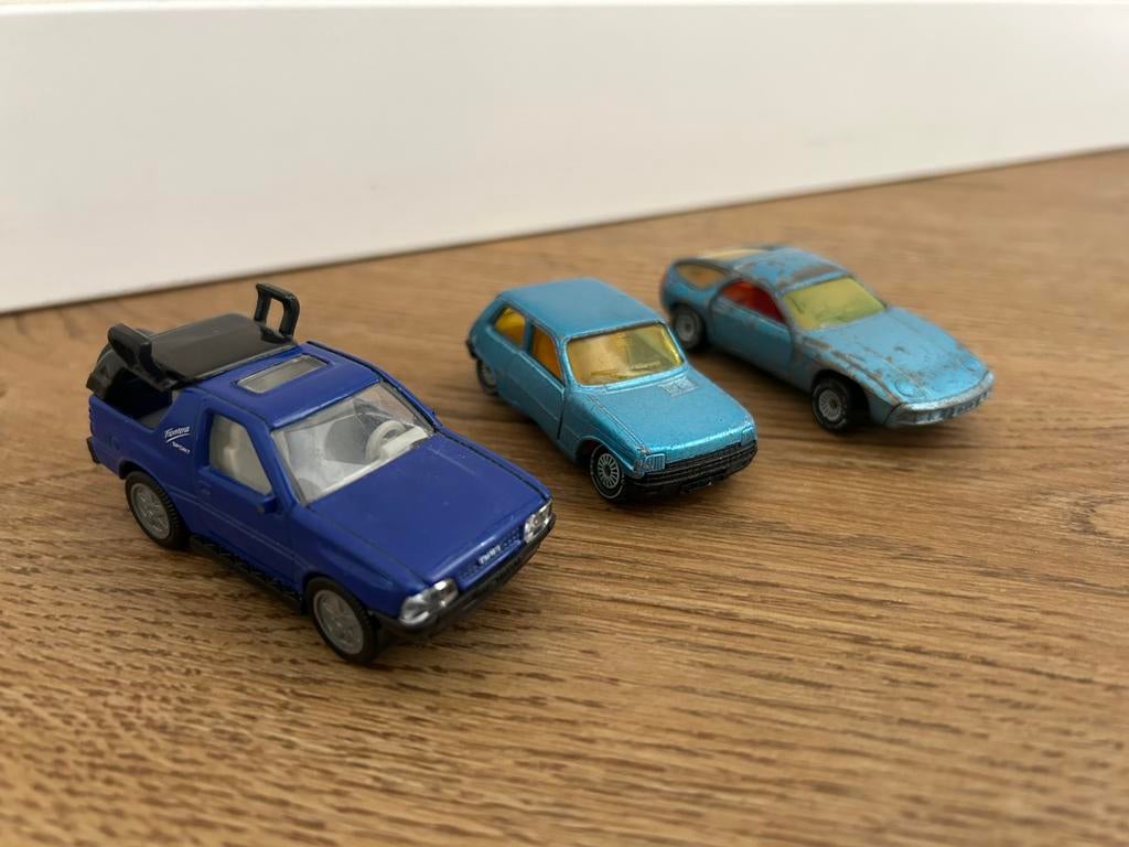3x Siku 1027, 1037, 1038 Opel Frontera, Porsche 928, Renault, Ophalen of Verzenden, Gebruikt, Auto, SIKU