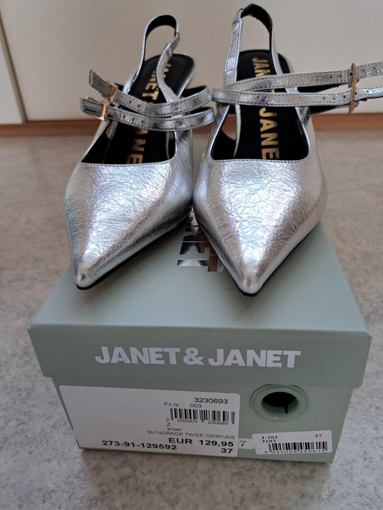 Damesschoen smal 2 gespjes zilver maat 37, Kleding | Dames, Schoenen, Ophalen, Overige kleuren, Nieuw, Janet&Janet