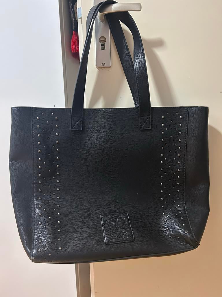 Superdry schooltas / shopper - Zwart met studs, Sieraden, Tassen en Uiterlijk, Tassen | Schooltassen, Ophalen of Verzenden, Zo goed als nieuw