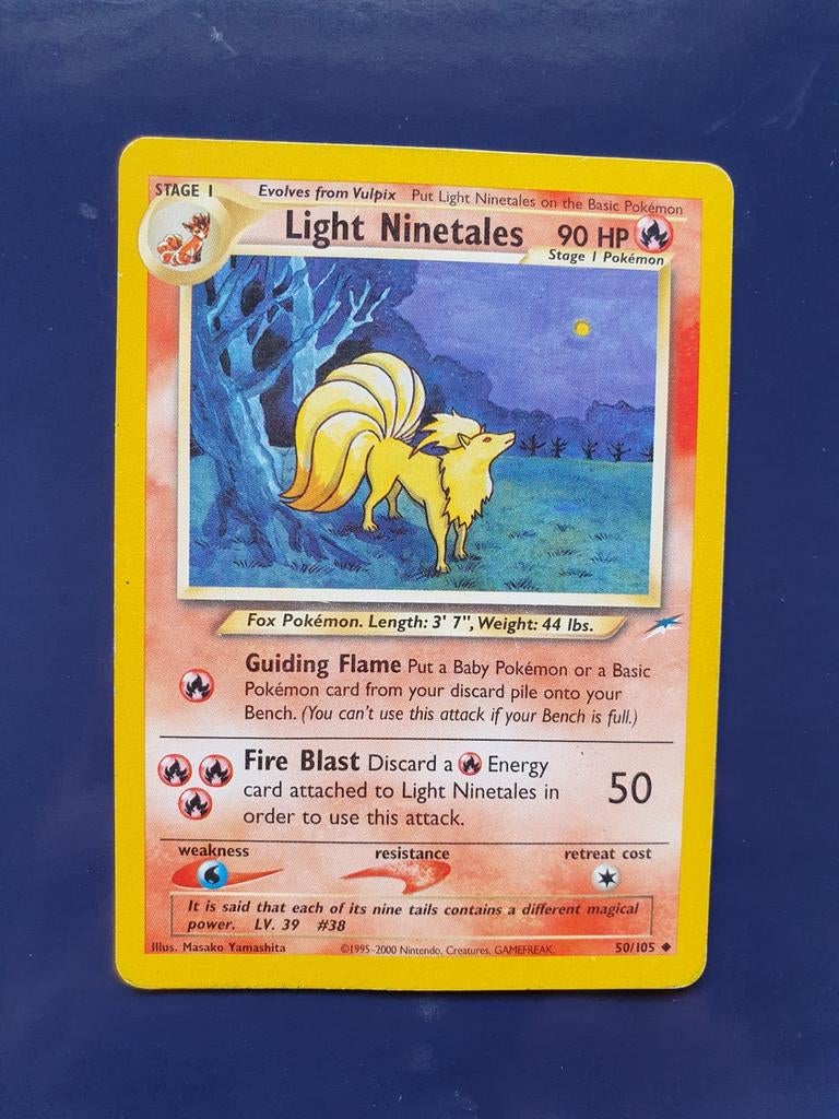 Light ninetales 50/105 pokemon kaart, Ophalen of Verzenden