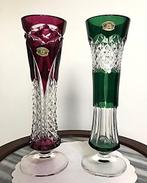 Val Saint Lambert kristal vazen getekend rood & groen✨💎😍👌, Antiek en Kunst, Ophalen of Verzenden