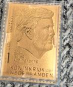 Gouden Postzegel Willem-Alexander 10 Jaar Koningschap, Ophalen of Verzenden, Goud