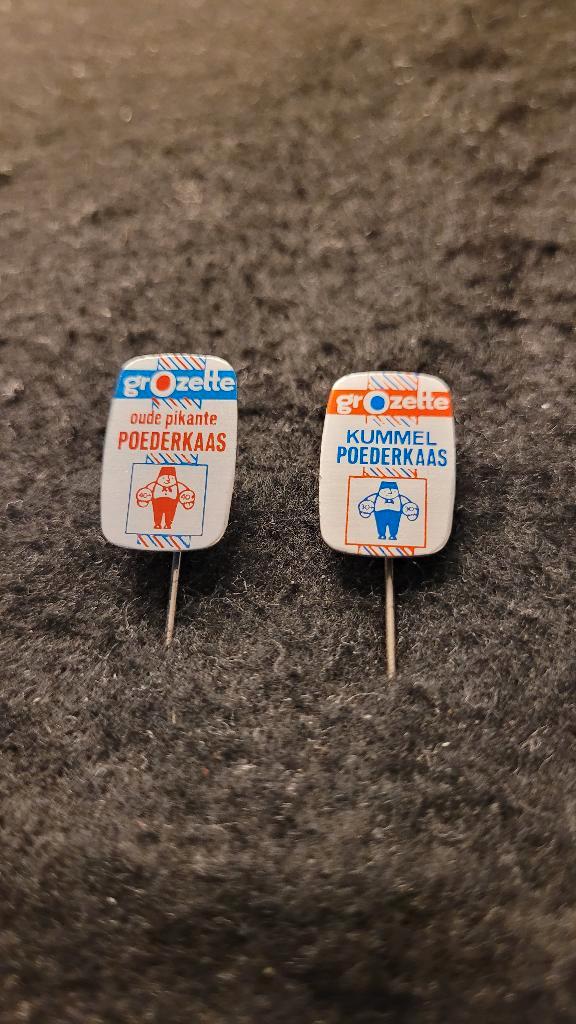 Grozette kaas Woerden speldjes, Verzamelen, Speldjes, Pins en Buttons, Zo goed als nieuw, Speldje of Pin, Merk, Verzenden