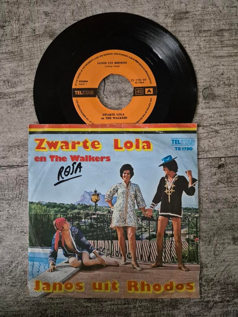 Zwarte lola en the walkers- janos uit rhodos, Ophalen of Verzenden, Zo goed als nieuw, Overige formaten, Levenslied of Smartlap