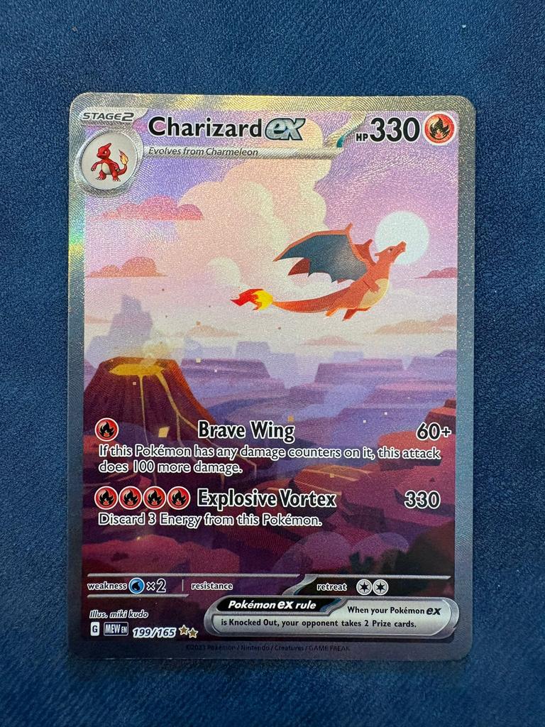 Charizard ex 151, Ophalen of Verzenden, Zo goed als nieuw