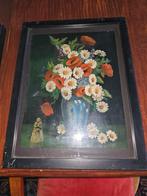 Schilderij: Bloemenvaas met klaprozen en madeliefjes, Ophalen of Verzenden