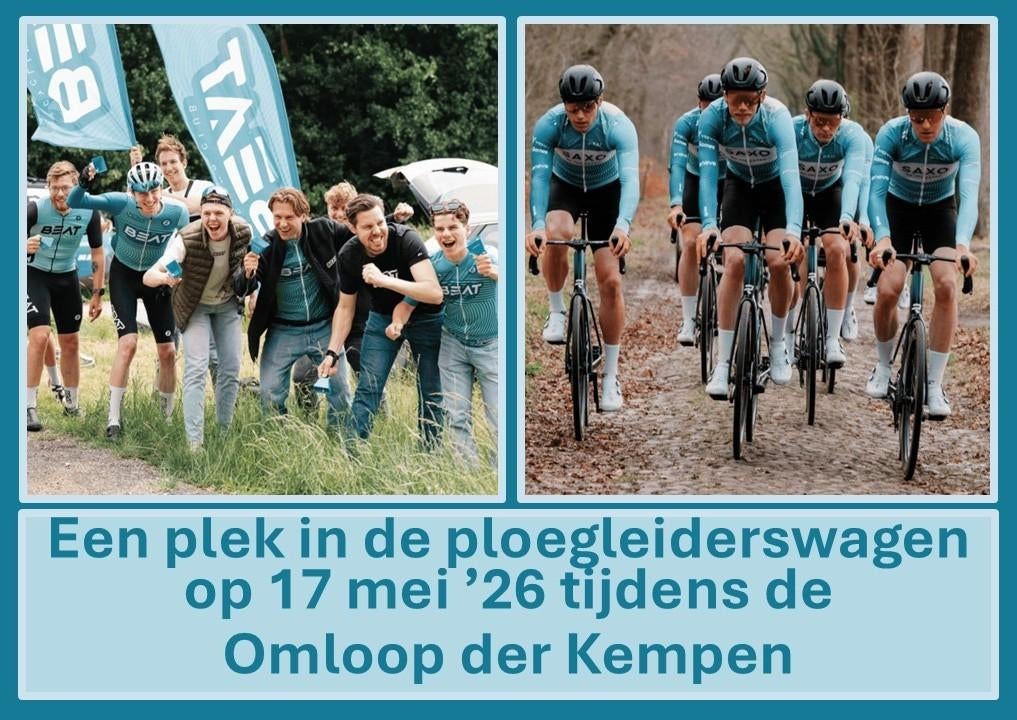 Ploegleider voor een dag BEAT cycling club, goede doel actie, Eén persoon, Mei