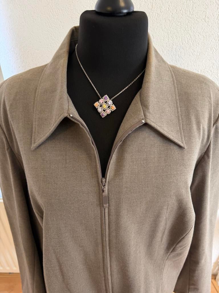 Bruin zomers jasje maat 54/56 – Avenue, Ophalen of Verzenden, Zo goed als nieuw, Maat 46/48 (XL) of groter, Bruin