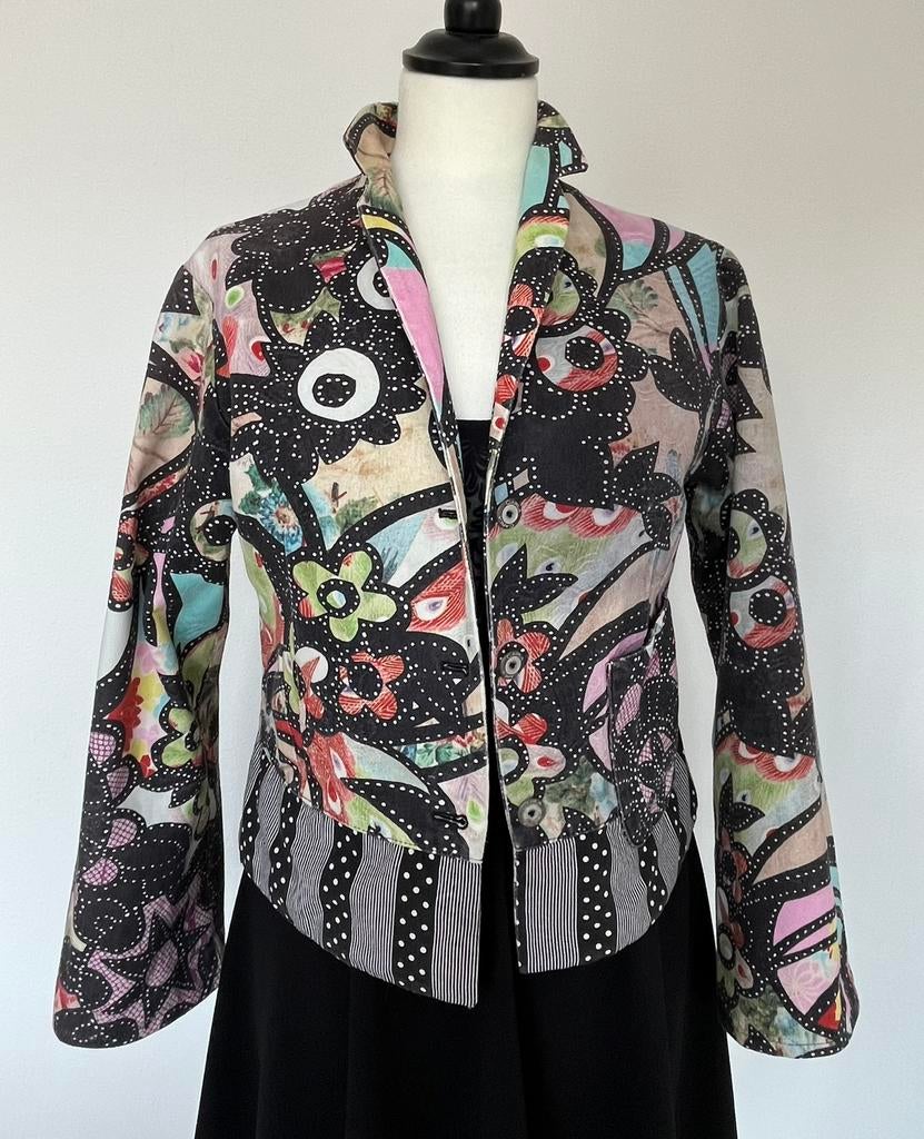 C’ARLA zwart bloemenprint jasje maat S, Kleding | Dames, Zwart, C’ARLA, Ophalen of Verzenden, Jasje