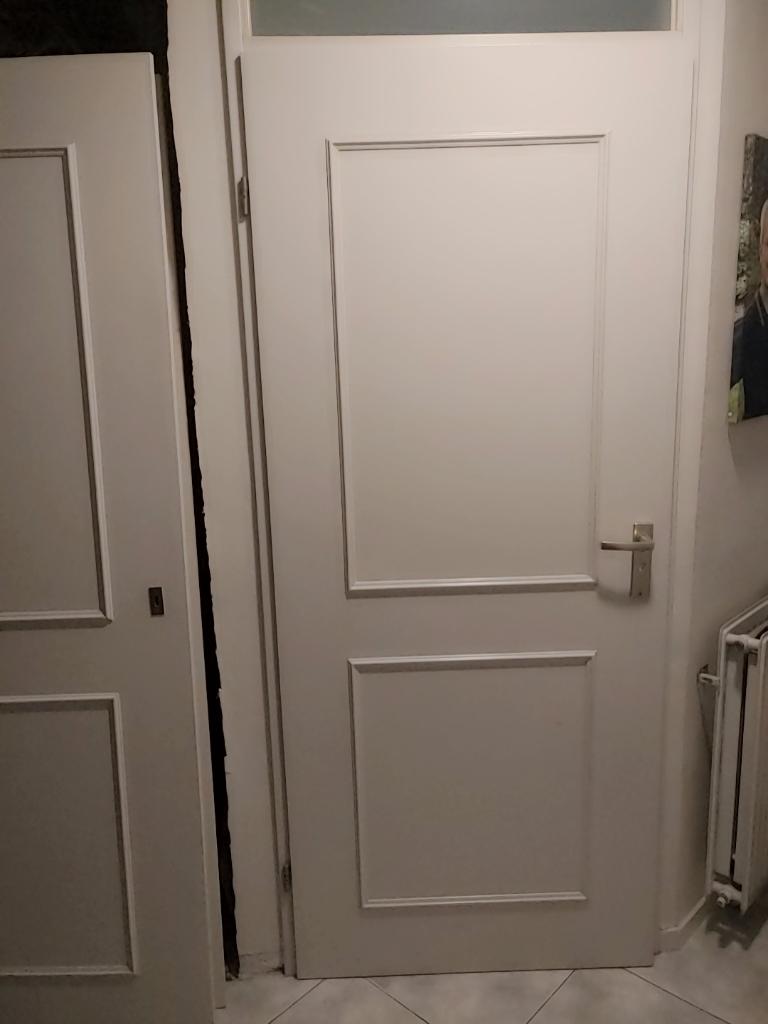 2 opdekdeuren binnendeuren: toiletdeur en meterkastdeur, Ophalen, Gebruikt, 80 tot 100 cm, Binnendeur