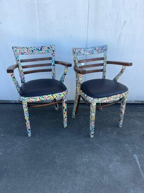 6 stuks Houten horeca Thonet café stoelen merk hutten, Ophalen, Gebruikt, Zwart, Vijf, Zes of meer stoelen