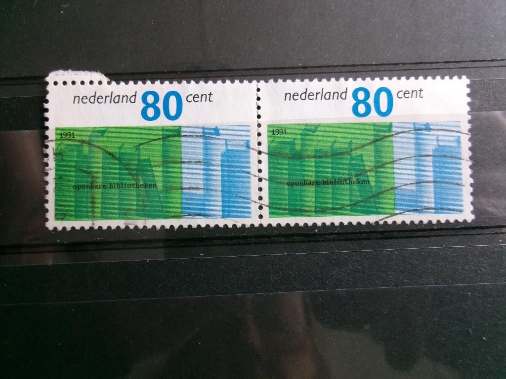 1991 - duo bibliotheekboeken (804b), Verzenden, Gestempeld