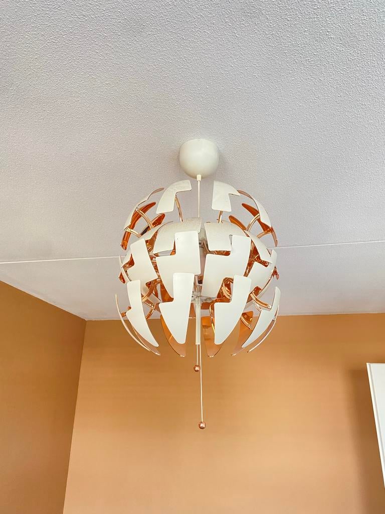 IKEA PS 2014 Hanglamp - Wit/Koper, Ophalen of Verzenden, Gebruikt, Metaal, 50 tot 75 cm