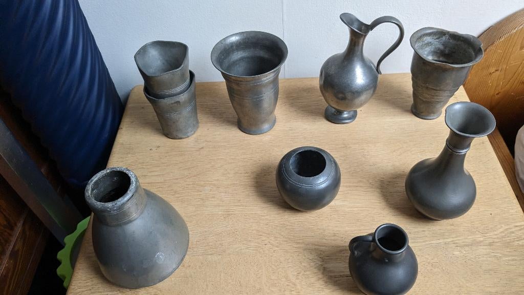 tinnen vaasjes en kannetjes aangeboden, Antiek en Kunst, Antiek | Tin, Ophalen of Verzenden