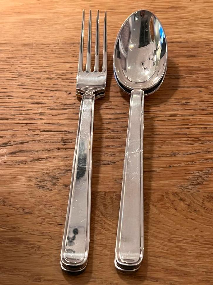 Keltum verzilverd bestek 2 lepels 2 vorken keltum kiki ?, Antiek en Kunst, Antiek | Bestek, Ophalen of Verzenden